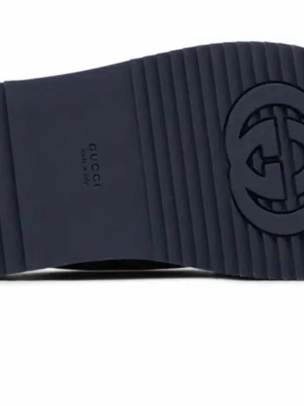 Gucci Beige & Blue Monogram Cross-Strap Platform Sandals